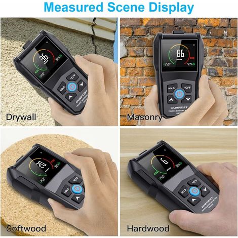 Wood Moisture Tester, T Wall Moisture Tester, Needle-free Wall Moisture Tester with Alarm Function, Used to Measure Wall, Soft Wood, Hard Wood and Other Materials (1/5)