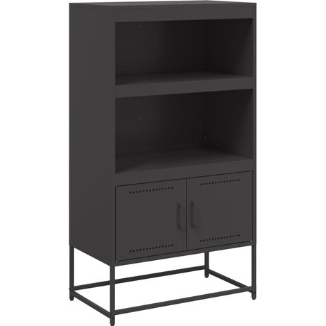 Credenza buffet cassettiera mobile contenitore organizer cucina soggiorno soggiorno alto 68,5 x 38,5 x 123,5 cm acciaio nero 020034959