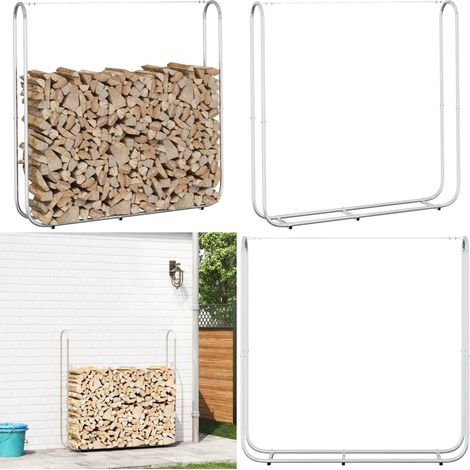 vidaXL Kaminholzregal 150x25x150 cm Stahl verzinkt (1/5)