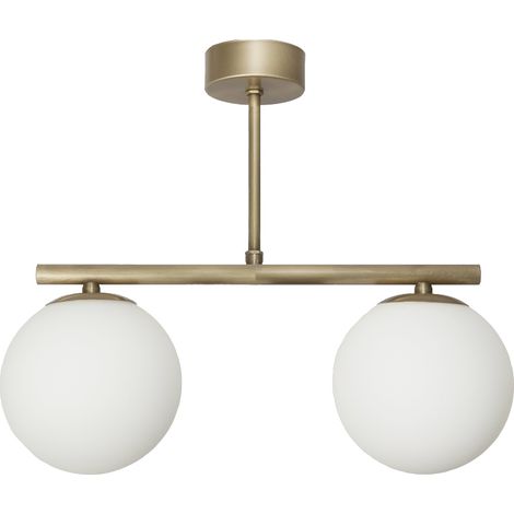 Lámpara colgante de techo tipo araña con pantallas de bolas de cristal, casquillo E14, LED, pátina de titanio 14-907