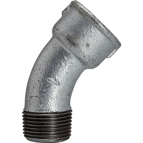 Riegler Bogen 40, 45°, IG/AG, Rp/R 3/8, schwarzer Temperguss feuerverz. (1/2)