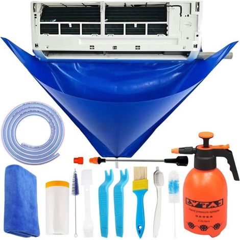 Kit de nettoyage climatiseur split – Sac étanche, pulvérisateur 2 L – Housse PVC, outils HVAC – Entretien complet (1/5)