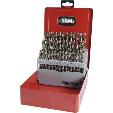 Coffret de forets Acier inoxydable Foret central SAM 1mm à 10.5mm, 32 pièces ( Prix pour 1 )