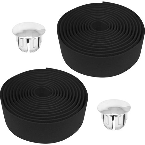 cyclingcolors 2x Nastro Manubrio Bicicletta Da Corsa Schiuma EVA Universale Strada Striscia di collaCiclismo, nero (1/4)