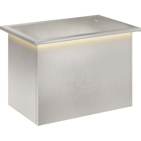 Garden Planter with LED Silver 40 x 60 x 40 cm Stainless Steel vidaXL