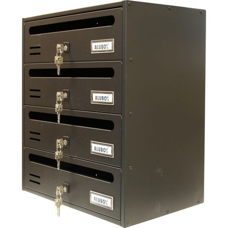 CASSETTA POSTALE ALUBOX CUBO/R 4 38,5X25X43 GR GHISA