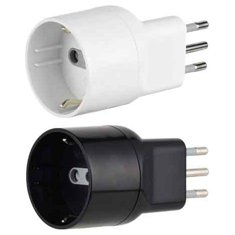 ADAPTATEUR COURBE SCHUKO 10A 2P+T - prise 10A 2P+T -