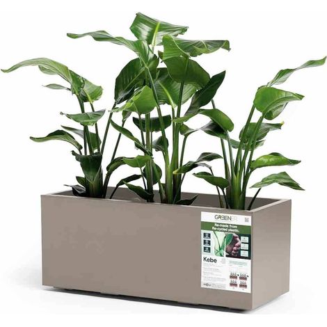 [NEUWERTIG] B-Ware Euro3plast Greener Kebe 3154.G9 Pflanzkasten Kunststoff Taupe Blumentopf Blumen