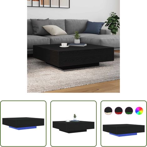 Holz Couchtisch - Couchtisch Schwarz Eichen-Optik 100 x 100 x 31 cm Holzwerkstoff (1/5)