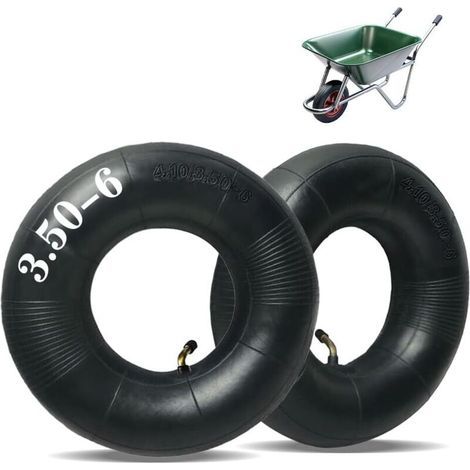 Mtlhbcg Chambre à air Remorque,Chambres à air 4.10/3.50-6 Caoutchouc Noir pour Chariot à Main,avec Valve Courbée de Roue Brouette,pour Les brouettes,Les tondeuses,Les camions à Main(2PCS)