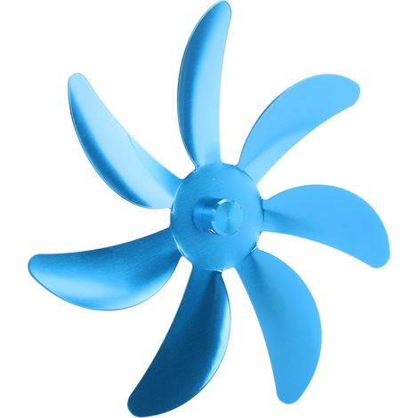 Ofenlüfter, Flügel aus Aluminiumlegierung, 7 Flügel, einfache Montage, universeller Ersatzflügel für Kaminlüfter, blau (1/5)