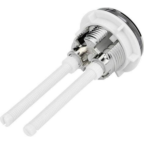 Haute qualité Bouton poussoir de réservoir d'eau de toilette à double chasse en plastique avec 2 tiges pour trou de 38 mm (1/5)