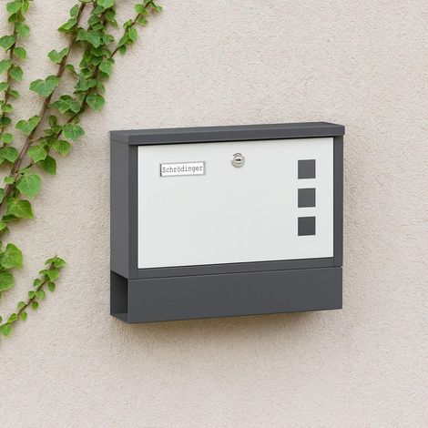 Boite aux lettres avec porte journaux - metal finition mate