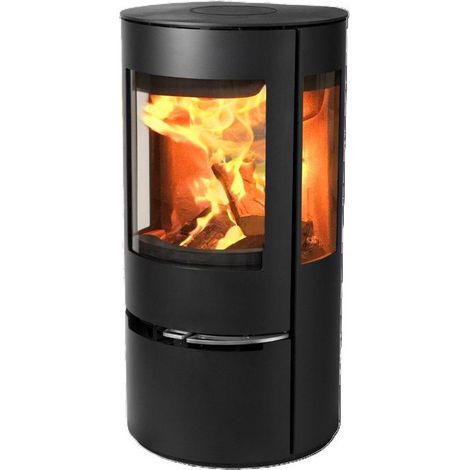 ADURO 17 Holzofen 7 kW mattschwarz, panoramisches Sichtfenster, Soft-Close-Schublade (1/5)