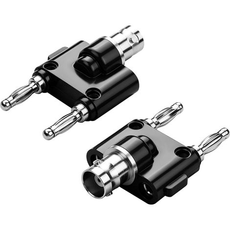 Lot de 2 adaptateurs BNC vers fiche banane, BNC femelle vers double fiche banane mâle de 4 mm pour oscilloscope, multimètre (1/5)