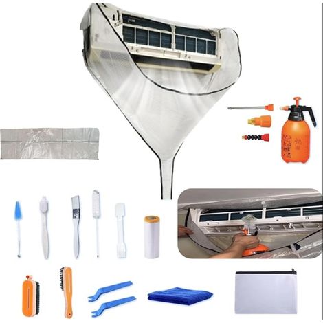 kit nettoyage climatisation split, entretien, kitnettoyage clim, bache, nettoyageclimatisation maison, de climatiseur, Blanc,Grand 60-135 cm (1/5)