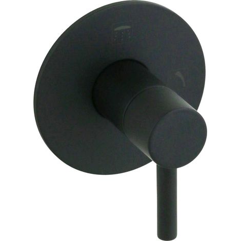 Deviatore ad incasso a due vie in colore nero opaco Porta & Bini 07502NP  Nero opaco