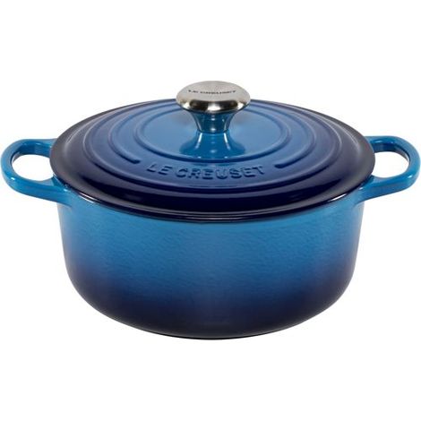 Le Creuset Ronde Guss-Emaillierte Cocotte Azur 24 cm