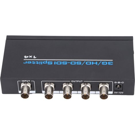 Répartiteur SDI S114 1 entrée 4 sorties Distributeur SDI numérique Prend en charge SDSDI HDSDI 3GSDI Jusqu'à 1320 pieds CA 100-240 V (prise US)