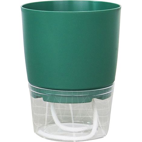 Pot De Fleurs Rond À Double Réservoir D'eau - Système D'arrosage Automatique - Pour Intérieur Et Extérieur - Lot De 1 (1/5)
