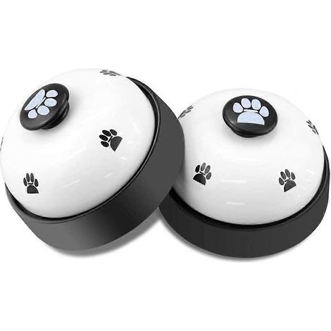 Clochettes d'apprentissage de la propreté pour chiens et chats, lot de 2, avec base antidérapante en caoutchouc. (1/5)