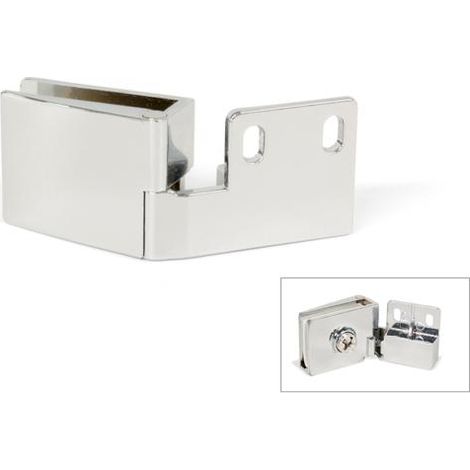 Bisagra para puerta de cristal canto interior - Cromado mate