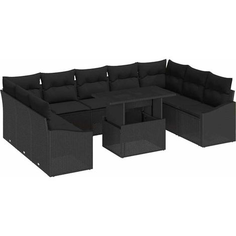 Maison Exclusive - Garten-Sofa-Set mit Kissen mit Speicher 10 pcs