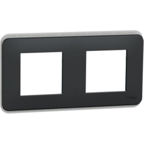 Plaque de finition UNICA Pro anthracite 2 postes - SCHNEIDER ELECTRIC - NU400454