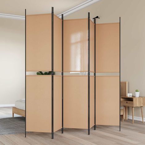 vidaXL Pannello Separatore a 5 Pannelli Beige 250 x 220 cm
