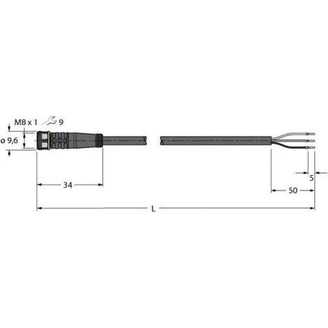 Turck 6625550 Câble de raccordement 2 m Nombre de pôles: 3 1 pc(s) (1/2)