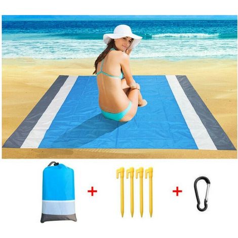 DEESSE SHOP - Couverture de plage sans sable imperméable à l'eau 210 x 200 cm (1/5)