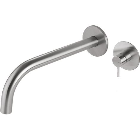 Miscelatore lavabo a parete acciaio inox Vema TIBER STEEL V17050 Satinato