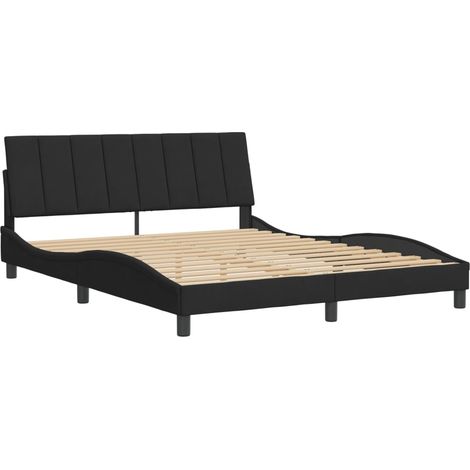 Bettgestell ohne Matratze Schwarz 160x200 cm Samt vidaXL799434 (1/5)