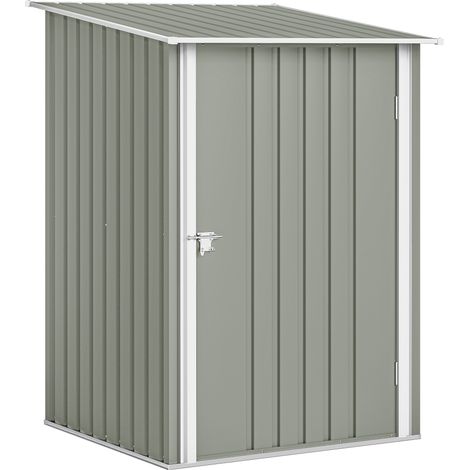 Coffre de jardin extérieur en acier galvanisé avec porte, gris clair, 100x104x160 cm, idéal pour ranger outils et accessoires
