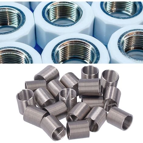20 Pièces Insert Fileté M12 x 1 Réparation Écrou Réducteur Outil Extension Spirale
