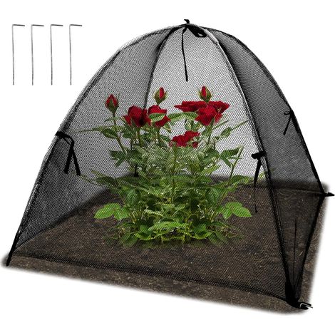 Housse de protection pour plantes (avec 4 piquets d'ancrage) – 60 x 60 x 60 cm, convient aux jardins et aux plantes en pot. (1/5)