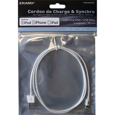 Erard - usb-iphone 5 blitzkabel 1,00 m - 728335 - 3700117283354