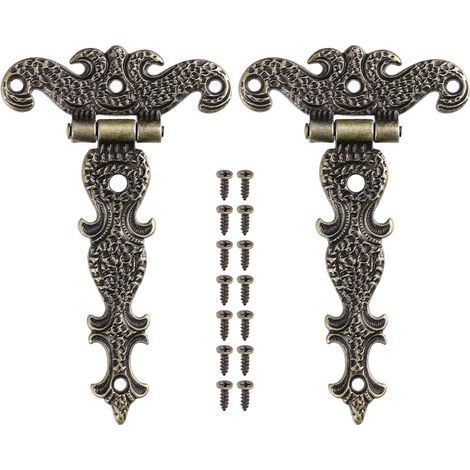 2pcs Zinc Alloy T Shape Decorative Hinges for Cabinet Door (1/5)