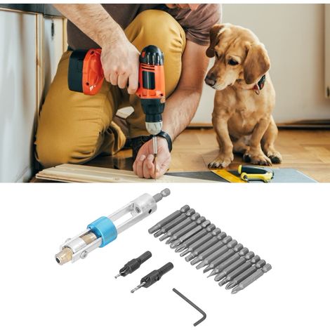 Coffret de 20 pièces en acier rapide comprenant des forets à fraiser, des embouts de tournevis et un adaptateur à changement rapide. (1/5)