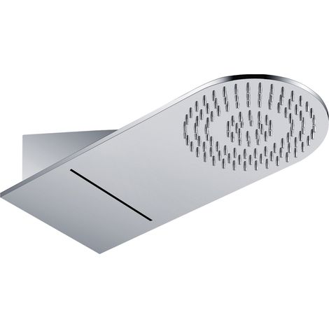 Soffione doccia a parete acciaio inox punta tonda con cascata (1/5)