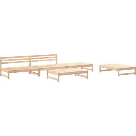 Maison Exclusive - Juego de sofás de jardín 5 piezas madera maciz (1/5)