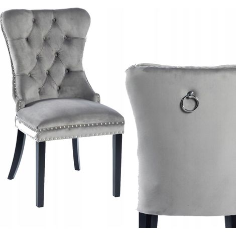 Silla de terciopelo K9-FX gris (1/5)