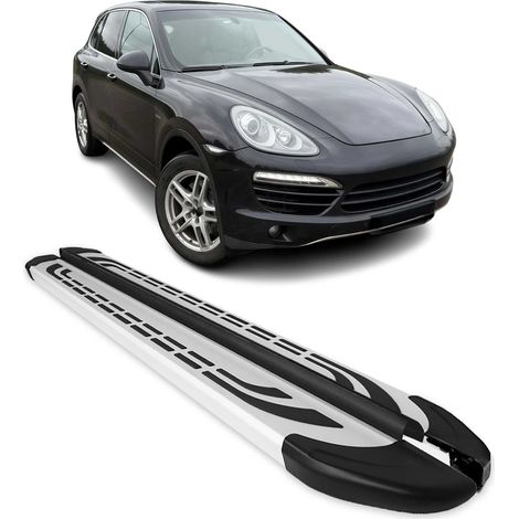 Marchepieds Latéraux pédale Compatible avec Porsche Cayenne 2010-2017 Aluminium Gris 2Pcs