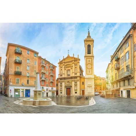 Tableau sur toile cathédrale Nice 30x45 cm - Impression sur Toile Murale Décorative - Image imprimée en HD sur Toile - Toile sur Châssis en Bois FSC - Fabriqué en France (1/4)