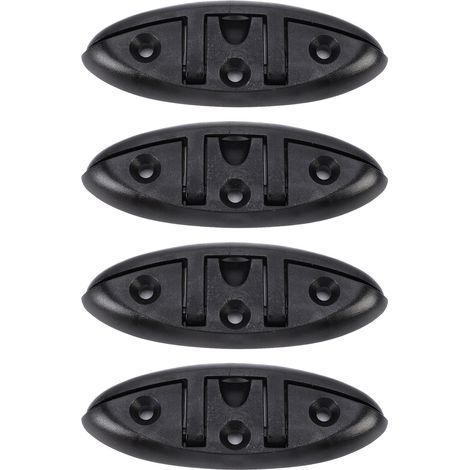 Ortviai 4 Équerres de Fixation Pliaquables en Nylon Marine pour Bateau, Yacht et Camping-Car – 12 x 76 x 132 mm, Noir (1/5)