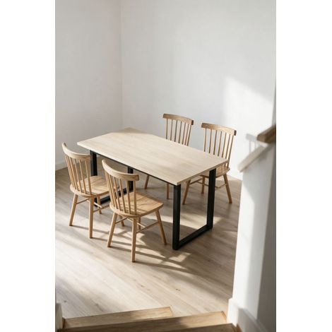 Mesas Bar - Mesa Olyon 140x70 cm Black Tablero Madera (1/5)