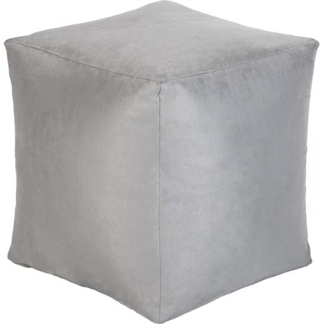 Loft 25 - Pouf per soggiorno, Pouf da interno a cubo per poggia gambe, Seduta morbida 40x40 cm per adulti e bambini, Pouf dal design ergonomico - Argento (1/5)