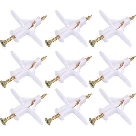 100 pièces de fixation pour plaques de plâtre (50 chevilles, 50 vis), chevilles et vis pour plaques de plâtre, chevilles et vis d'ancrage pour fixation de plaques de plâtre creuses (1/5)