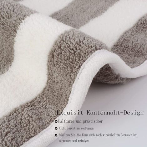 Großes Mikrofaser-Badetuch (70 x 140 cm), ultraweich und saugfähig, 2er-Set graue Handtücher (1/5)