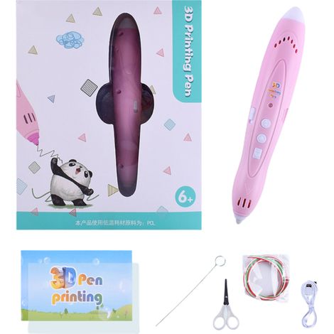 Stylo d'impression 3D basse température avec lumières de couleur réglables, jouet graffiti sans fil pour enfants, imprimante à dessin rechargeable par USB (1/5)